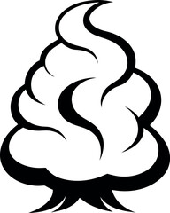 Smoke outline vector icon on transparent background