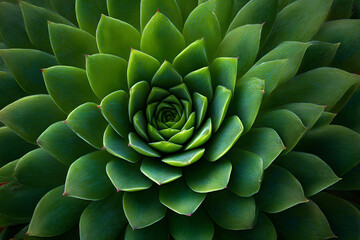 A close up shot of a vibrant green succulent plant with symmetrical leaf arrangement and detailed texture