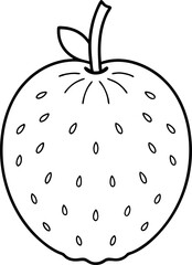 Bread fruit outline icon on transparent background.