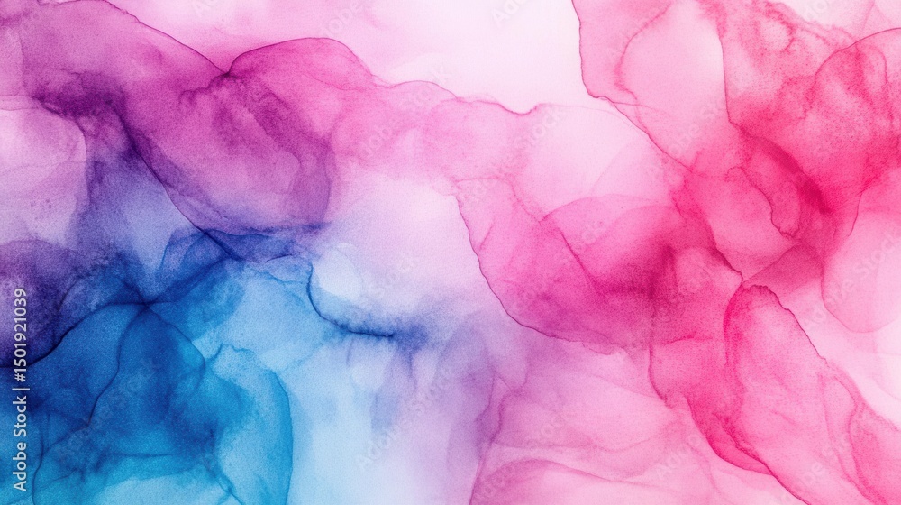 Poster abstract colorful swirls of red and blue ink on soft background