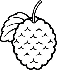 Mulberry fruit outline icon on transparent background