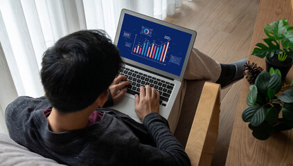 Business data dashboard provide business intelligence analytic for marketing strategy planning...