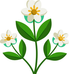 Crowfoot flowers vector art icon white background 