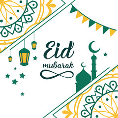 Eid mubarak and islamic greeting card , poster, banner design, abstract vector illustration design