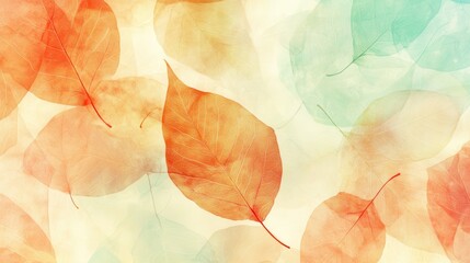 Colorful Autumn Leaves Background with Soft Textures and Patterns