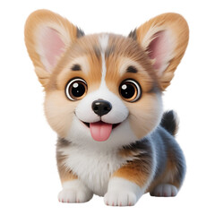 Adorable cartoon corgi puppy happy dog pet