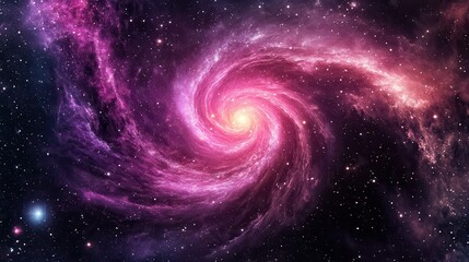 Beautiful Spiral Galaxy in Deep Space with Vibrant Colors and Stars