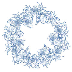 Wedding wreath with flowers.