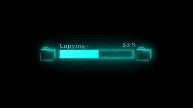 copy memory loading icon animation 95 % concipet illaistion insolode loading bar on black background