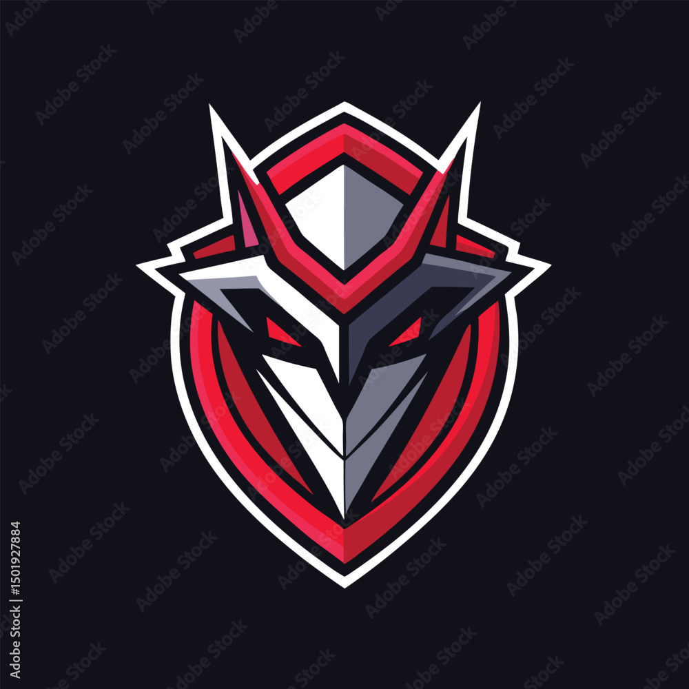 Poster Wolf head vector illustration with a fierce expression designed for logo and branding purposes in a dark background