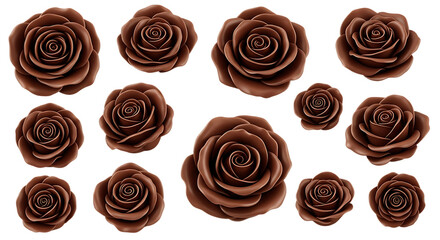 Collection of Exquisite Chocolate Roses Perfect for Baking and Decoration