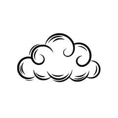 Cartoon Cloud Silhouette on Gradient Background