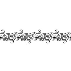 Fototapeta premium Minimalist Wave Pattern Border Design in Black and White