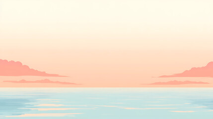Fototapeta premium Pastel sunset over calm ocean water