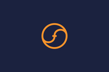 letter f logo icon design template with vector circle inspiration logo