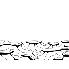 Abstract Landscape: Black and White Topographic Illustration