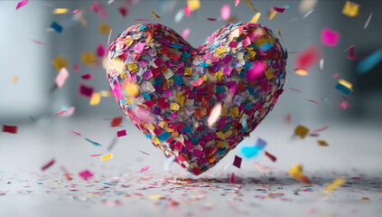Heart-Shaped Confetti Design

