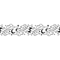 Celestial Border - Black & White Decorative Ornament