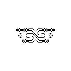 Abstract Circuit Board Icon: Clean Tech Concept, Minimalist Design