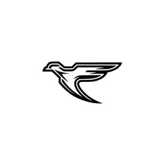 Minimalist Falcon Logo in Flight, Modern Style, White Background