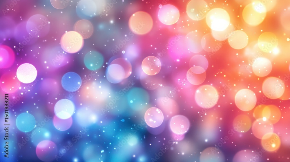 Poster colorful abstract background with blurred lights and bokeh effect