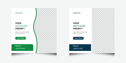 modern clinic advertisement template for instagram