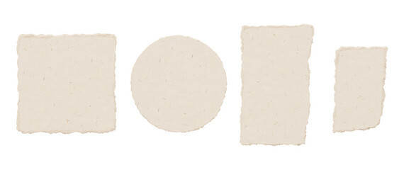 Ripped Torn Paper Set Piece Isolated Recycled Texture Collection On Transparent Background 