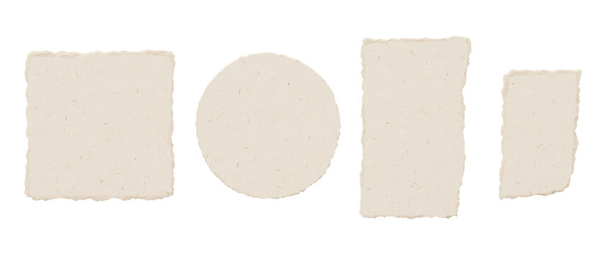 Ripped Torn Paper Set Piece Isolated Recycled Texture Collection On Transparent Background 