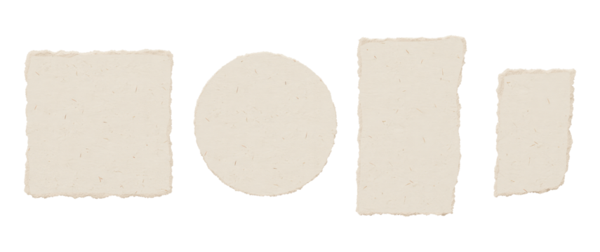 Ripped Torn Paper Set Piece Isolated Recycled Texture Collection On Transparent Background  - Powered by Adobe