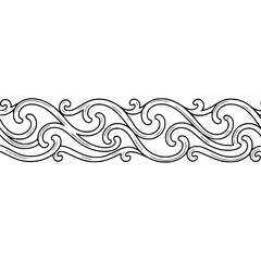 Fototapeta premium Elegant Swirl Border Design - Monochrome Vector Ornament
