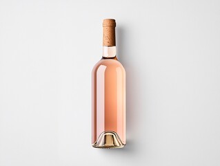 Pale Pink Rose Wine Bottle Mockup on Light Background