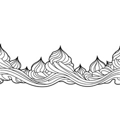 Abstract Monochrome Border: Swirls and Spire Design