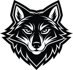 Simple logo design: head of a wolf