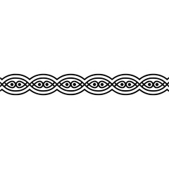 Abstract Eye Pattern Border, Black Lines on White, Minimalist Design