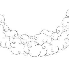 Cartoon Cloud Border: Vector Illustration with Space for Text