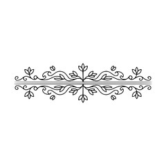 Elegant Floral Border Design, Minimalist Black on White