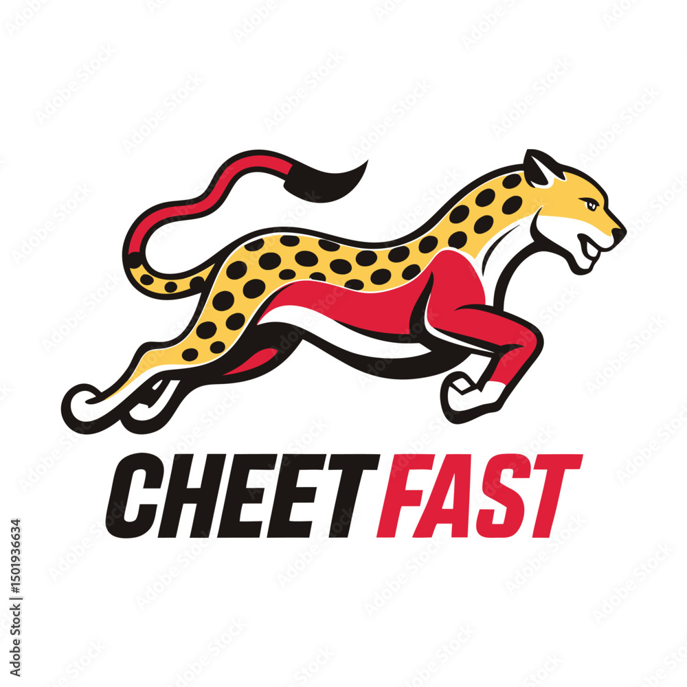 Aufkleber Dynamic cheetah logo design showcasing speed and agility in a modern vector style for a swift delivery service company