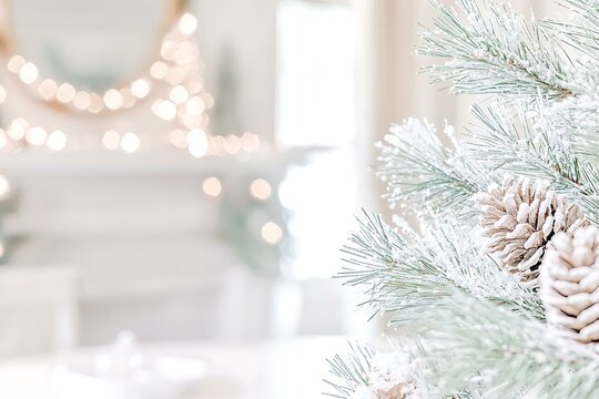 A minimalist winter card with a subtle touch of nature, showcasing pinecones and a message of warmth and peace for the holiday season