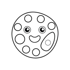 Obraz premium Printable Smiling Paint Palette Coloring Page Vector