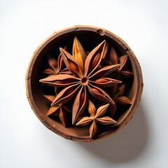 Star Anise on white. 