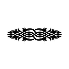 Elegant Black Leafy Ornament on White Background
