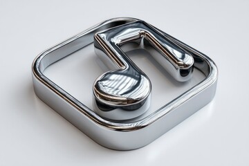 Shiny Metallic Checkmark Icon Modern Glossy Design for Technology and Business Applications