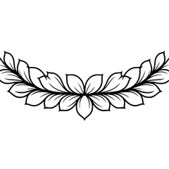 Elegant Floral Garland Vector Design, Black and White, Clean Aesthetic