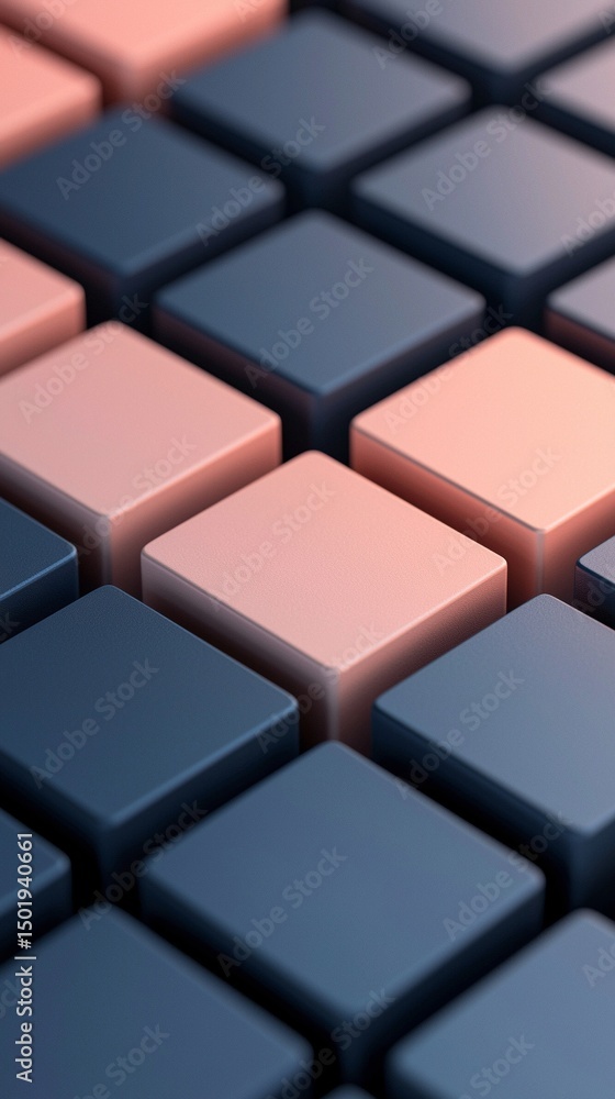 Poster tilted square tiles with smooth fading gradient