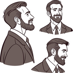 Handsome business bearded men wearing formal
