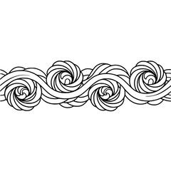 Fototapeta premium Elegant Wavy Ornament with Flower-Like Swirls, Graphic Design Element
