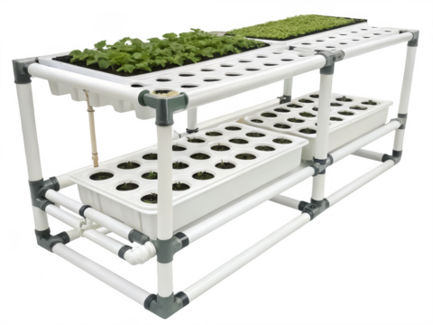 Nutrient film technique system png hydroponic system png nft hydroponics png plant growing system png soilless farming png transparent background image