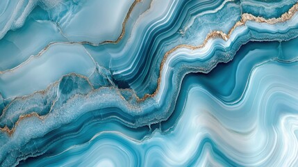 Obraz premium Abstract Blue Agate Stone Pattern with Waves and Textures
