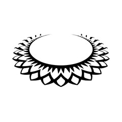 Abstract Floral Frame, Elegant Black and White Vector Design