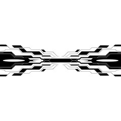 Abstract Tech Border Design - Digital Circuitry on Grayscale Background